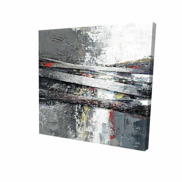 Fondo 16 x 16 in. Industrial & Texturized Abstract Stripes-Print on Canvas FO2789129